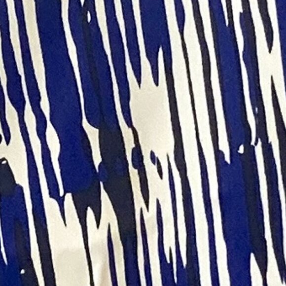 Selected Femme NWT SZ2 Silky Satin Blue Geometric Stripe Skirt Modern Career - Picture 10 of 10